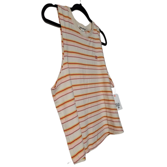 Billabong Women's Striped Tank Top - Cream and Orange Size Large - Picture 2 of 8